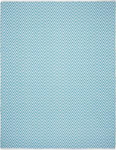 Ковер SAFAVIEH, 244 x 305 см, - коллекция Montauk - большой - Turquoise & Ivory, ручной работы из хлопка, узор Chevron, идеально для гостиной, спальни, офиса, столовой (MTK812H)