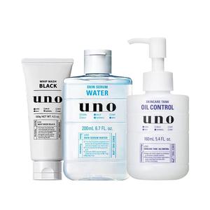 Мужской набор для ухода: очищающее средство и тоник, восстановление и контроль жирности, 130г+200г Uno