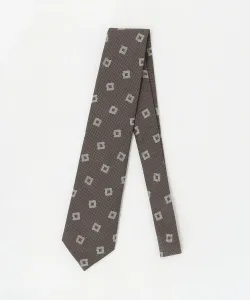 Квадратный жаккардовый галстук United Arrows, цвет Md. Brown