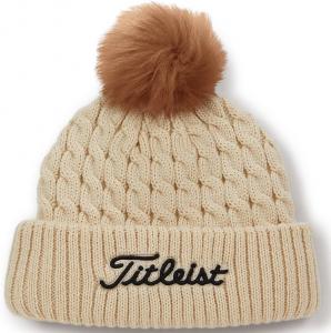 Шапка-бини Titleist Golf Cable Knit Pom Pom Beanie, Bone/Black