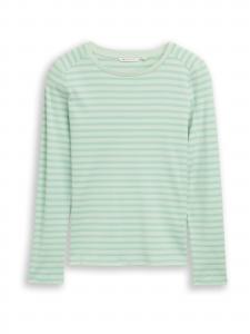 TOM TAILOR DENIM Лонгслив в светло-зеленом цвете