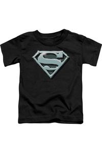 Футболка с коротким рукавом "Супермен: Хромированный щит" для малышей Gildan, черный