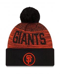 Мужская черная спортивная вязаная шапка San Francisco Giants Authentic Collection с манжетами и помпоном New Era