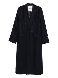 Двубортное пальто из смесовой шерсти Fiorucci, синий