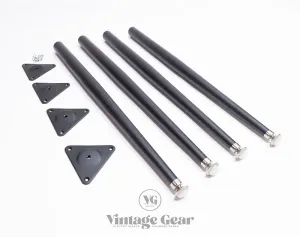 ЧЕРНЫЙ Wurlitzer 200a Ножки и Пластины - комплект из четырех