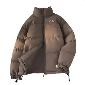 Пуховик Unisex с воротником стойкой утепленный WARRIOR, coffee (diy badge)