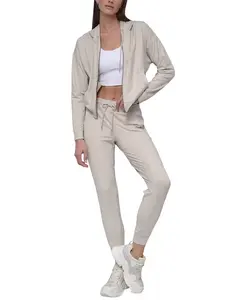 Спортивные женские джоггеры с высокой талией Slim из спейсдай-ткани DKNY, коричневый/бежевый