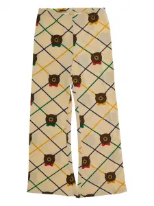 Расклешенные брюки с принтом "медвежья клетка" Mini Rodini, нейтральный