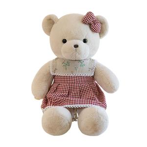 Плюшевая кукла милый медвежонок в винтажном стиле высота 40 см ZOCO, красный