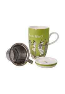 Чайная чашка с крышкой и ситечком Freundlieb - Лучший возраст Goebel, зеленый