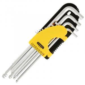 Набор внутренних шестигранных ключей Stanley Шестигранный ключ с шаровой головкой Внутренний шестигранный ключ из легированной стали S2, дюйм, набор из 12 предметов 1/16-3/8 дюйма 94-163-23