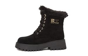 Ботинки женские DAPHNE Martin с мехом и на шнуровке, черный