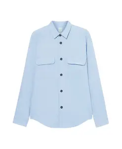 Рубашка из хлопчатобумажной фланели с накладными карманами. Brooks Brothers, синий