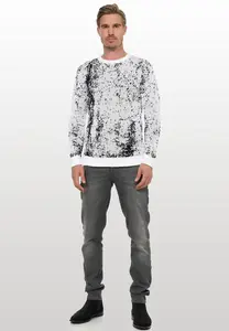 Вязаный свитер Rusty Neal модного двухцветного дизайна, белый