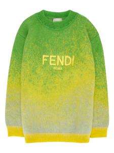 Толстовка с вышитым логотипом Fendi Kids, зеленый