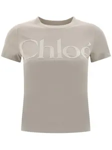 Футболка с логотипом CHLOÉ, серый