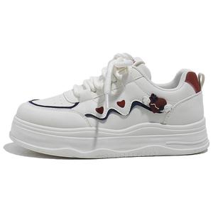 Babaya Кроссовки для скейтбординга с противоскользящей амортизацией, увеличивающие рост, женские, белые, красные