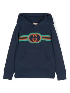 Толстовка с логотипом Interlocking G Gucci Kids, синий