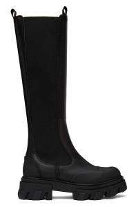 Высокие клеевые челси-ботинки Stitch Ganni, черный