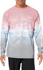 Футболка Columbia Mens Terminal Deflector Long Sleeve, Red Spark Deepsea Fade