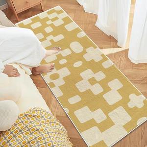 Budis Ковер 50х180 см для спальни/гостиной в скандинавском стиле, фальш-кашемир, с клетчатым узором, не скользит