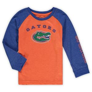 Оранжевая футболка реглан с длинными рукавами для малышей Colosseum Heathered Florida Gators, цвет Fld Orange