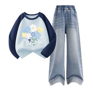 Детская повседневная спортивная одежда Disney, светло-голубой