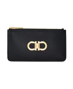 Черный кожаный кошелек с табличкой Ганчини. Ferragamo, черный