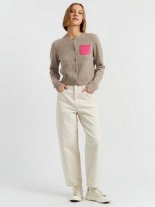 Кардиган из смеси шерсти и кашемира с контрастными карманами Chinti & Parker, Warm Oatmeal