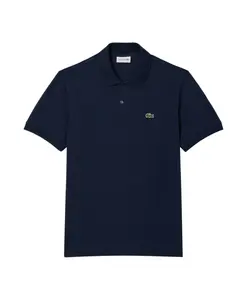 Синяя рубашка-поло, классический крой. Lacoste, синий