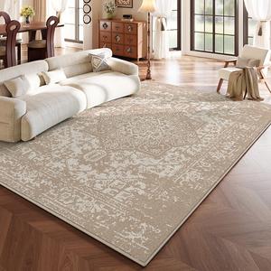 Budis Ковер 200х250 см из облачной шерсти для гостиной, французский винтажный стиль, кремовый, водостойкий, моющийся, безопасный без запаха