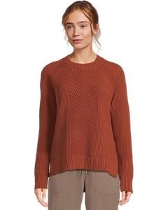 Женский свитер L.L.Bean Mariner Shaker Mixed-Stitch Crewneck, Red Chestnut