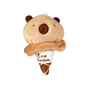 Очаровательный брелок плюшевая капибара с мороженым, высота 11см Gollum