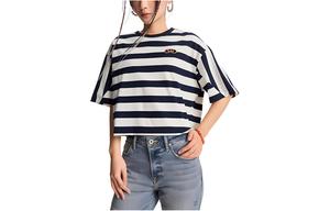 Lee Футболка с заниженным плечом S и женская navy blue