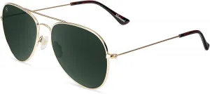 Поляризованные солнцезащитные очки-авиаторы Knockaround Mile Highs для мужчин и женщин - защита от УФ-излучения UV400, Gold / Aviator Green