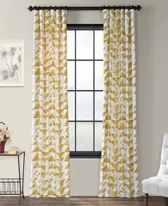 Затемняющие шторы для комнаты из хлопка с геометрическим рисунком Triad Gold Half Price Drapes, gold