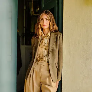 Женская базовая твидовая куртка Verhunt, зеленовато-коричневый