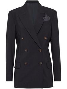 Brunello Cucinelli двубортный блейзер, серый