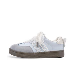 Женские нескользящие износостойкие низкие кроссовки для скейтбординга PIPI PURPLE, Light Blue