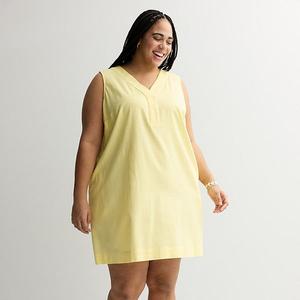 Повседневное платье-трапеция Plus size Sonoma Goods For Life, Lemon Sorbet