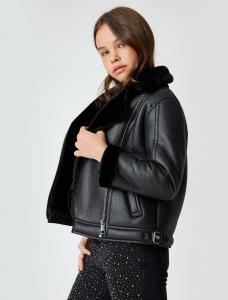 Koton Куртка для межсезонья в черном цвете