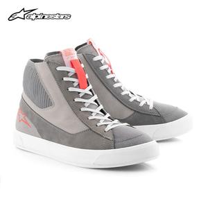 ALPINESTARS PROTECTS Кроссовки для мотоциклистов Star Motorcycle AKIO J-6 Light Gray Fluorescent Red, размер 45