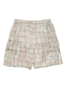 Шорты в клетку Acne Studios, розовый