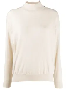 Декорированный кашемировый джемпер Brunello Cucinelli, нейтральный