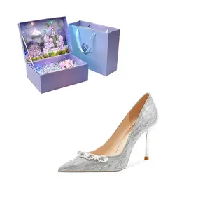 ROBINHOOD Серебряные лодочки на шпильке для женщин, цвет Silver[Dream Castle Exclusive 3D Gift Box]