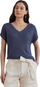 Свитер Lauren Ralph Lauren Linen-Blend Short-Sleeve V-Neck Sweater, Capri Blue