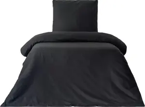 Комплект постельного белья 155x220 см хлопок Renforce черная клетчатая мягкая наволочка 80x80 см на молнии всесезонный leonado vicenti