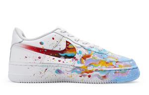 Кроссовки для скейтбординга Air Force 1 женские с низким верхом, белый/синий/красный Nike