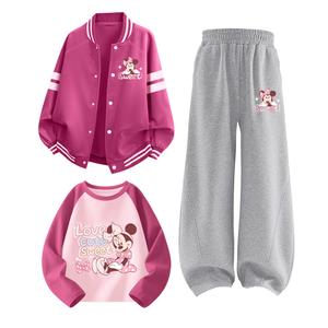 Детский спортивный комплект Casual из 3 предметов Disney, delorée k розовый красный+delorée k светло-heather серый+delorée fuchsia