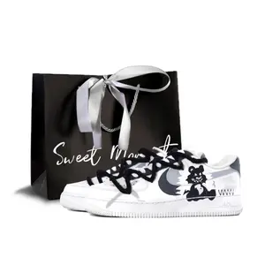 Nike Air Force 1 Offline Lab, Joker Bear устойчивые к истиранию низкие скейтерские кроссовки унисекс черный белый серый